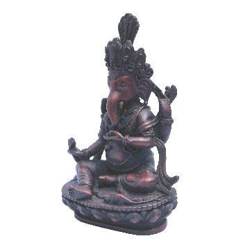 Ganesh Statue wood looing 6" tall RG-055R